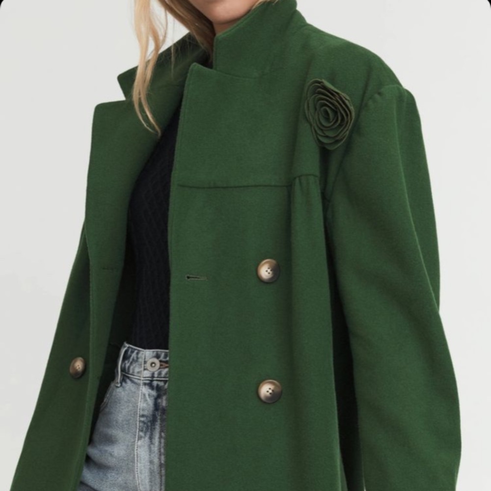 Something Navy green wool coat